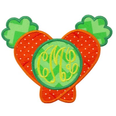 Carrots Monogram Personalized Sew or Iron on Patch - image1